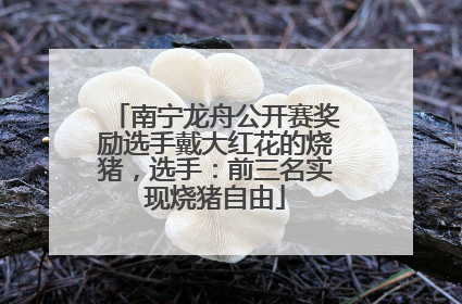 南宁龙舟公开赛奖励选手戴大红花的烧猪，选手：前三名实现烧猪自由