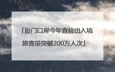 厦门口岸今年查验出入境旅客量突破200万人次