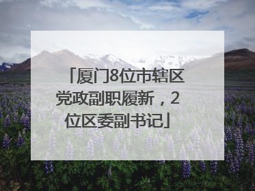 厦门8位市辖区党政副职履新，2位区委副书记
