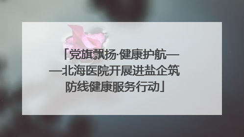 党旗飘扬·健康护航——北海医院开展进盐企筑防线健康服务行动