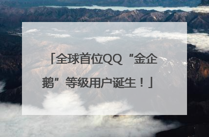 全球首位QQ“金企鹅”等级用户诞生！