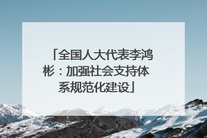 全国人大代表李鸿彬：加强社会支持体系规范化建设