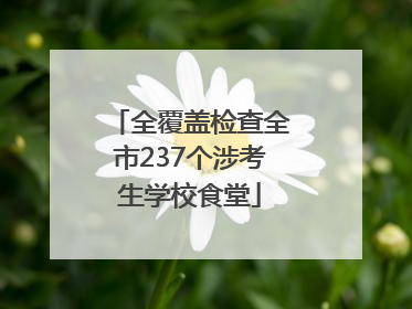 全覆盖检查全市237个涉考生学校食堂