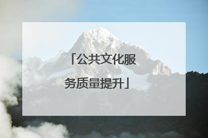 公共文化服务质量提升