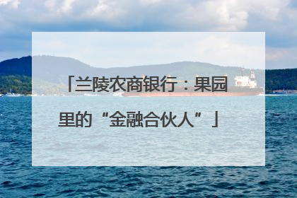 兰陵农商银行：果园里的“金融合伙人”