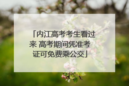 内江高考考生看过来 高考期间凭准考证可免费乘公交