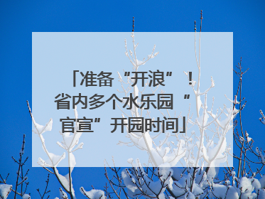 准备“开浪”！省内多个水乐园“官宣”开园时间