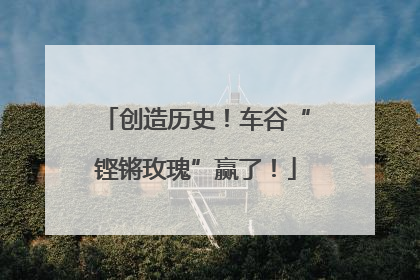 创造历史！车谷“铿锵玫瑰”赢了！