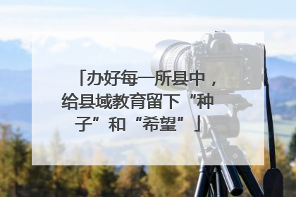 办好每一所县中，给县域教育留下“种子”和“希望”