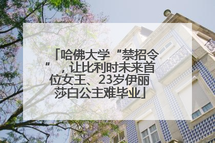 哈佛大学“禁招令”，让比利时未来首位女王、23岁伊丽莎白公主难毕业