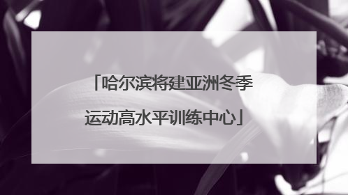 哈尔滨将建亚洲冬季运动高水平训练中心