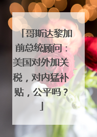 哥斯达黎加前总统顾问：美国对外加关税，对内猛补贴，公平吗？