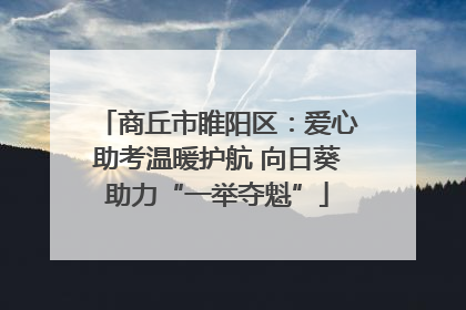 商丘市睢阳区：爱心助考温暖护航 向日葵助力“一举夺魁”