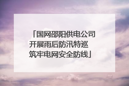 国网邵阳供电公司开展雨后防汛特巡 筑牢电网安全防线