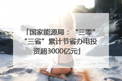 国家能源局：“三零”“三省”累计节省办电投资超3000亿元