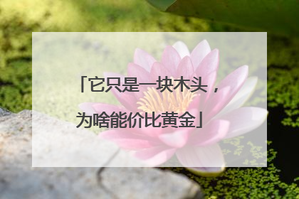 它只是一块木头，为啥能价比黄金