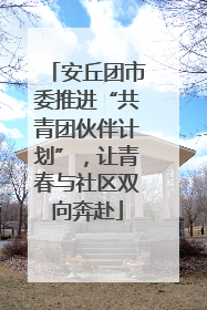 安丘团市委推进“共青团伙伴计划”，让青春与社区双向奔赴