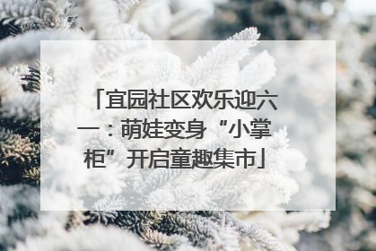 宜园社区欢乐迎六一：萌娃变身“小掌柜”开启童趣集市