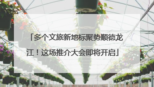 多个文旅新地标聚势顺德龙江！这场推介大会即将开启