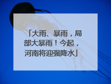 大雨、暴雨，局部大暴雨！今起，河南将迎强降水