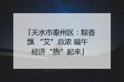 天水市秦州区：粽香飘 “艾”意浓 端午经济“热”起来