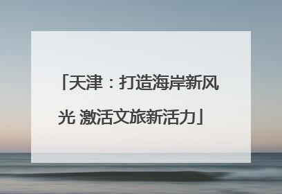 天津：打造海岸新风光 激活文旅新活力
