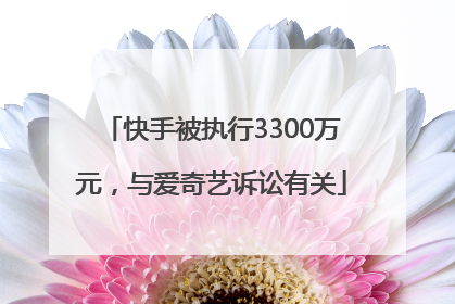 快手被执行3300万元，与爱奇艺诉讼有关