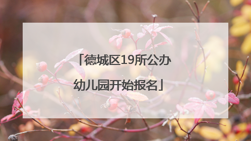 德城区19所公办幼儿园开始报名