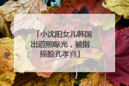 小沈阳女儿韩国出道照曝光，被指撞脸孔孝真