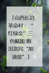 山西长治革命村：“红绿金”三色赋能 跑出富民“加速度”