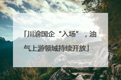 川渝国企“入场”，油气上游领域持续开放