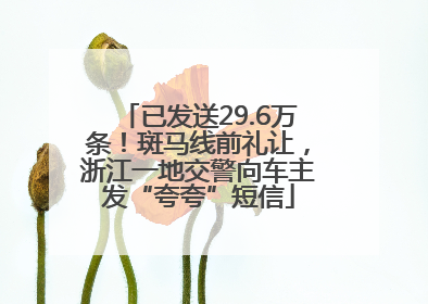 已发送29.6万条！斑马线前礼让，浙江一地交警向车主发“夸夸”短信