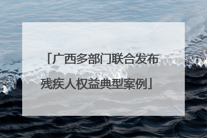 广西多部门联合发布残疾人权益典型案例