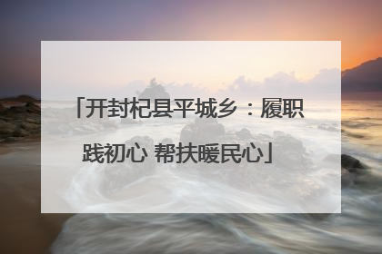 开封杞县平城乡：履职践初心 帮扶暖民心