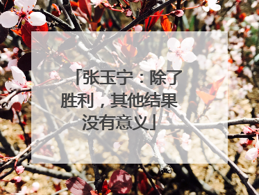 张玉宁：除了胜利，其他结果没有意义