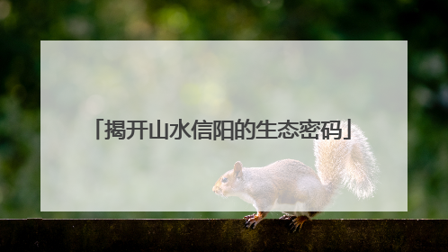 揭开山水信阳的生态密码