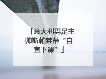 意大利男足主帅斯帕莱蒂“自宣下课”