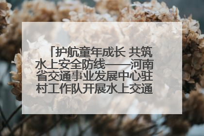 护航童年成长 共筑水上安全防线——河南省交通事业发展中心驻村工作队开展水上交通安全知识进校园活动