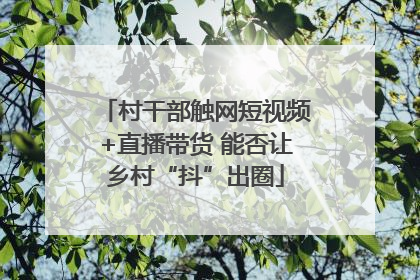 村干部触网短视频+直播带货 能否让乡村“抖”出圈