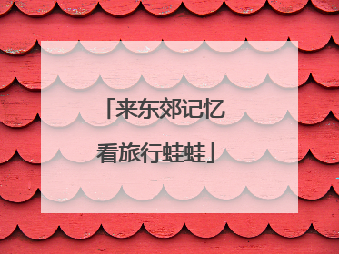 来东郊记忆 看旅行蛙蛙
