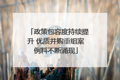 政策包容度持续提升 优质并购重组案例料不断涌现