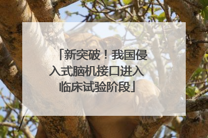 新突破！我国侵入式脑机接口进入临床试验阶段