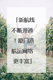 新航线不断开通！厦门港航运网络更丰富