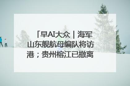 早AI大众｜海军山东舰航母编队将访港；贵州榕江已撤离转移群众超4万人