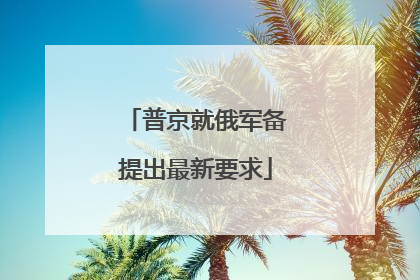 普京就俄军备提出最新要求