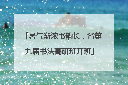 暑气渐浓书韵长，省第九届书法高研班开班