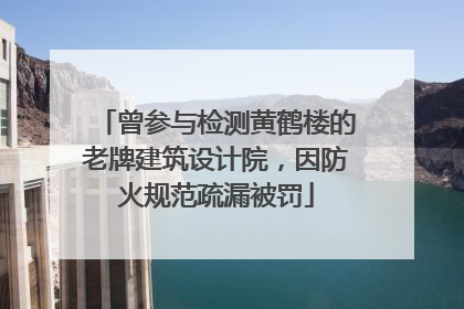 曾参与检测黄鹤楼的老牌建筑设计院，因防火规范疏漏被罚
