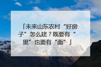 未来山东农村“好房子”怎么建？既要有“里”也要有“面”
