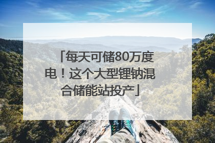 每天可储80万度电！这个大型锂钠混合储能站投产