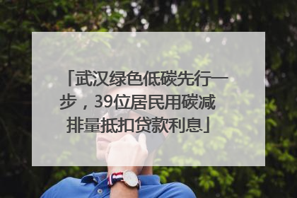 武汉绿色低碳先行一步，39位居民用碳减排量抵扣贷款利息